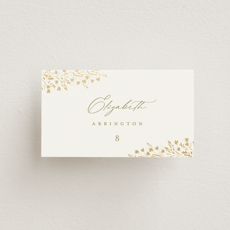 "Villa" - Place Cards in Leaf by Kristie Kern - Front