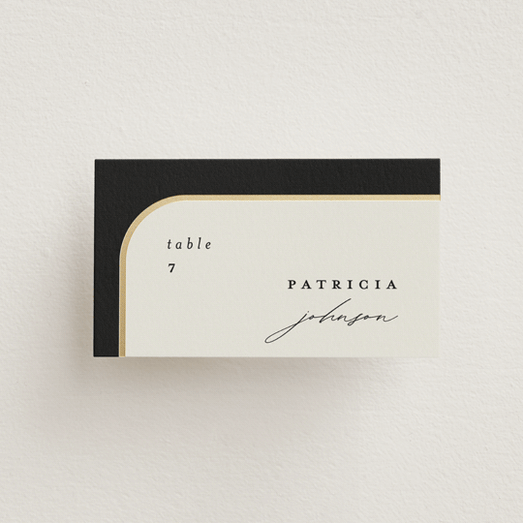 "Tuxedo" - Place Cards in Black Tie by Carolyn Nicks - Front