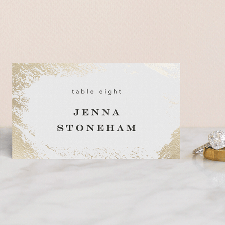 "Edgy Charm" - Place Cards in Ivory by Kimberly FitzSimons - Front