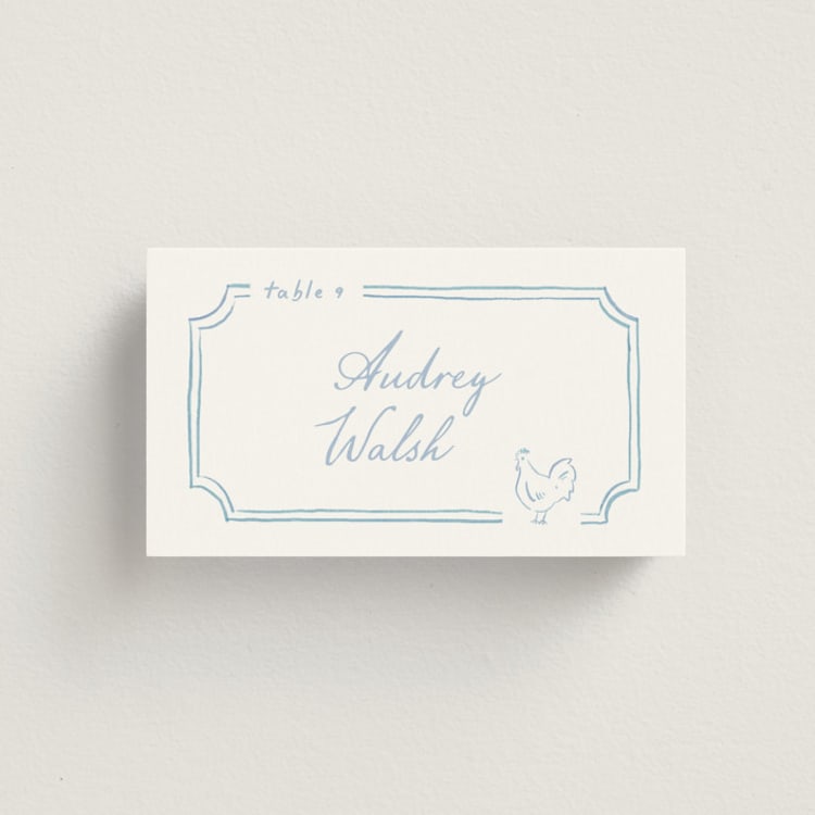 "Organic frame" - Place Cards - Chicken in Marine by Creo Study - Front