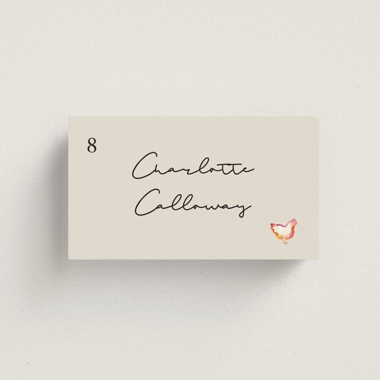 "Handmade" - Place Cards - Chicken in Champagne by Lucrecia Caporale - Front