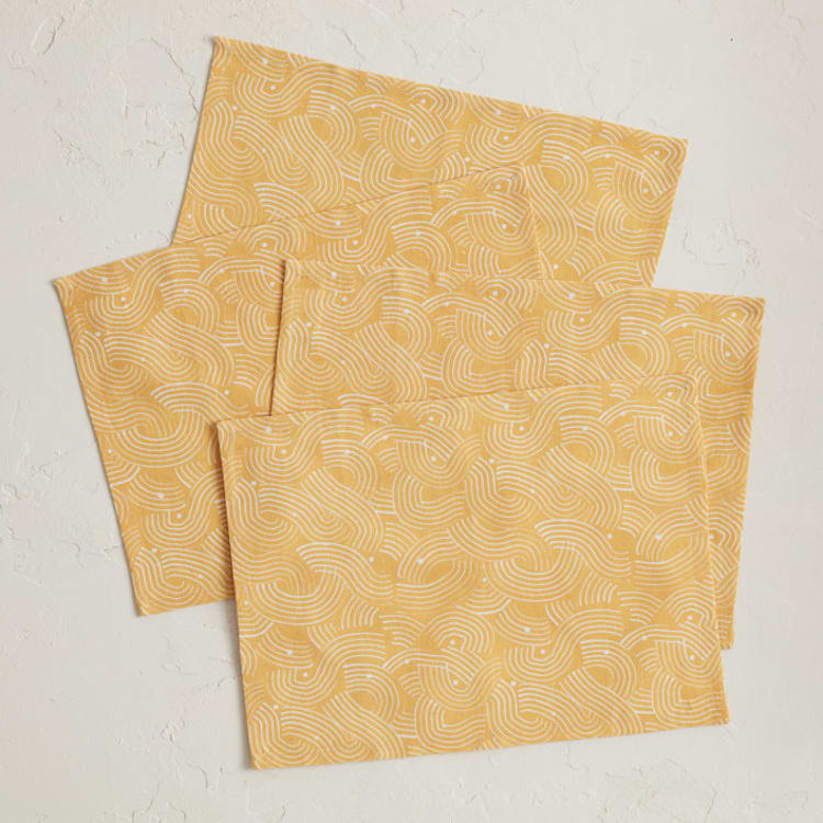 "Sunshine Wave" - Placemats in Golden by Lise Gulassa - Placemats, Set of 4