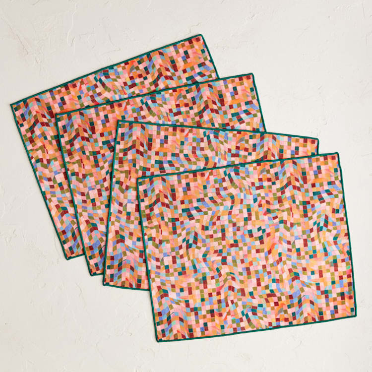 "Good Things Take Time" - Placemats in Vibrant by Kimberly Young - Placemats, Set of 4