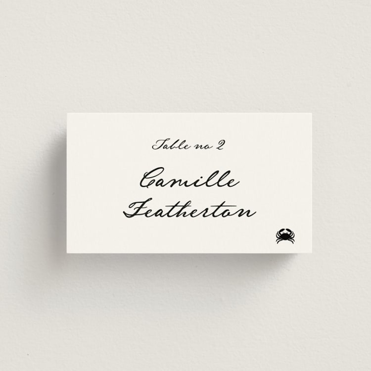 "the classic" - Place Cards - Fish in Onyx by Benita Crandall - Front
