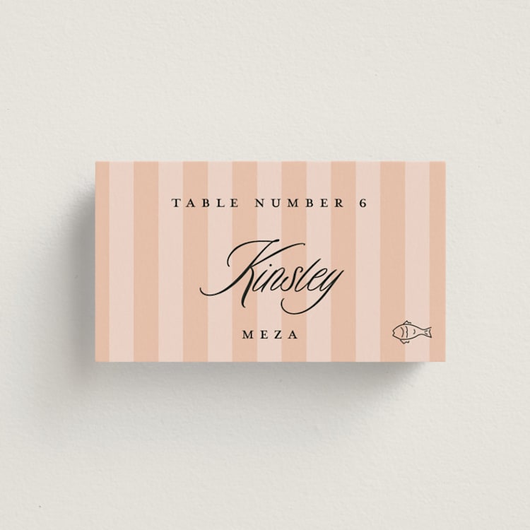 "A Simple Stripe Meal Choice" - Place Cards - Fish in Candy by Susan Zinader - Front