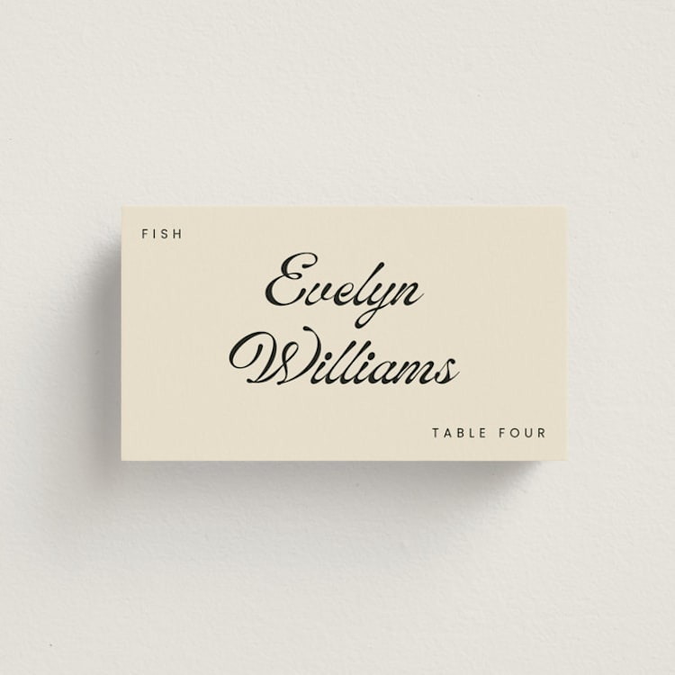 "Vintage" - Place Cards - Fish in Cream by Stacy Maalouf - Front