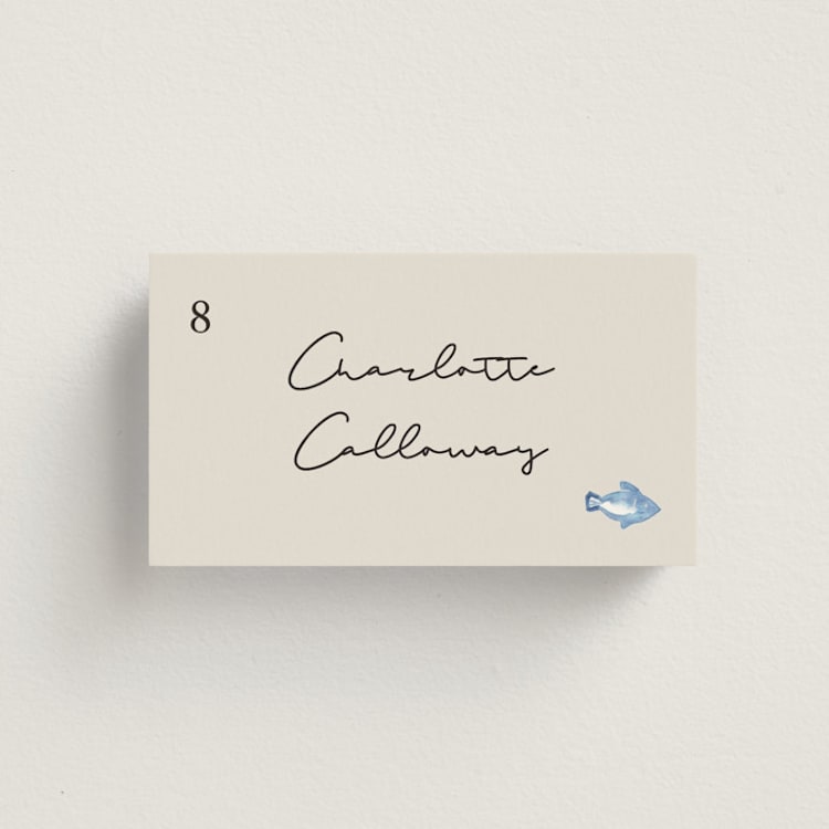 "Handmade" - Place Cards - Fish in Champagne by Lucrecia Caporale - Front