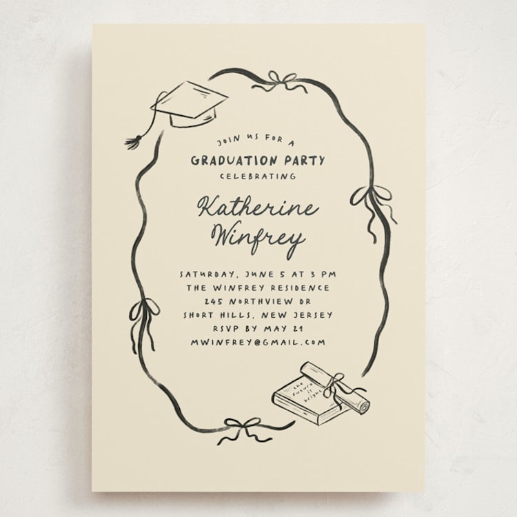 "Trendsetter" - Graduation Party Invitations in Noir by Creo Study - Front