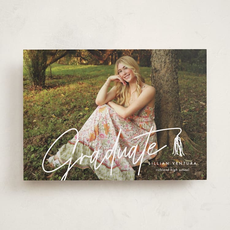 "Tassled T" - Graduation Announcements in Snow by Lauren Chism - Front