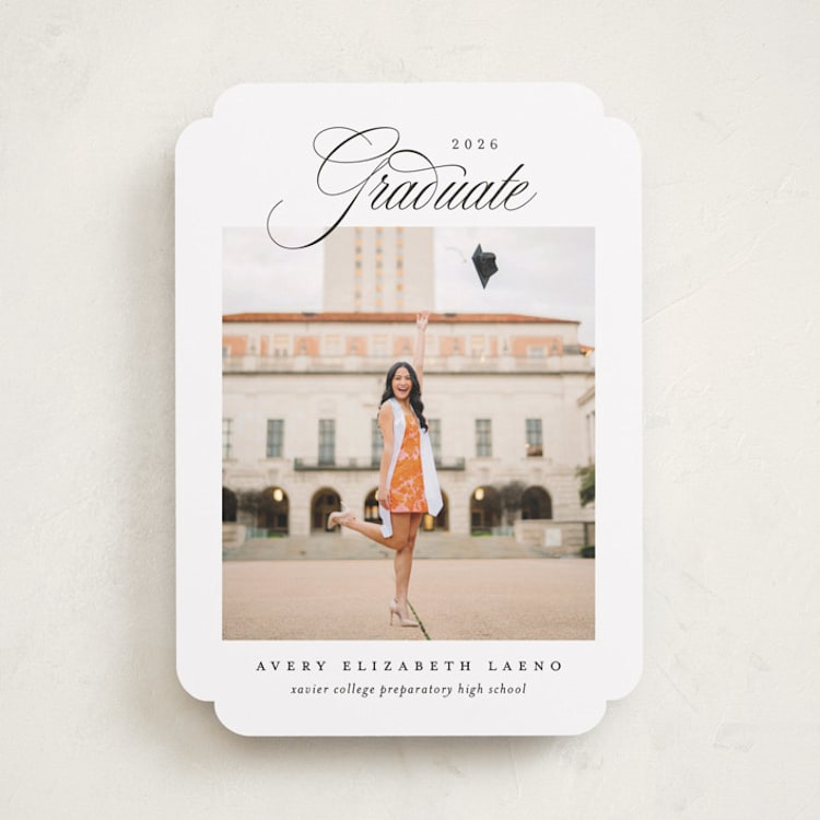 "Classical Grad" - Graduation Announcements in Swan by Jennifer Postorino - Front
