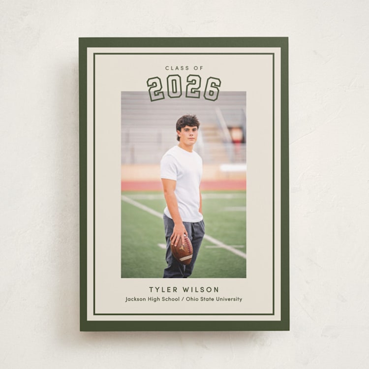 "Varsity Year" - Graduation Announcements in Forest by Megan Cash - Front