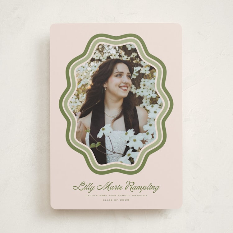 "Scalloped" - Graduation Announcements in Matcha by Melanie Kosuge - Front
