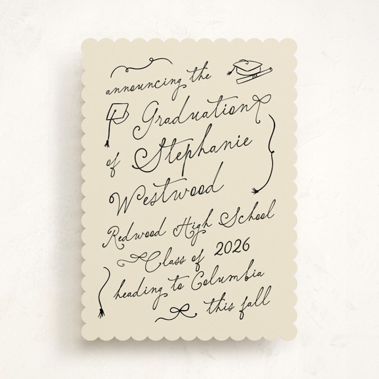 "Take a bow" - Graduation Announcements in Bamboo by Creo Study - Front