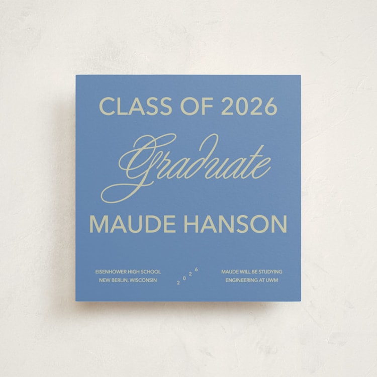 "New Style" - Graduation Announcements in Denim by Inkblot Design - Front