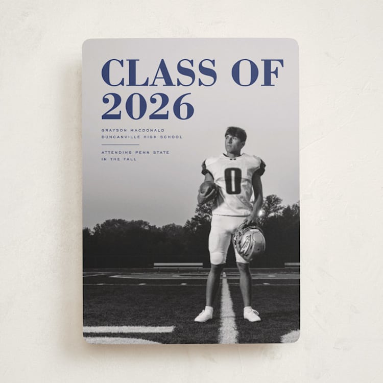 "Bold Headline" - Graduation Announcements in Midnight by Emily Sabol Goss - Front