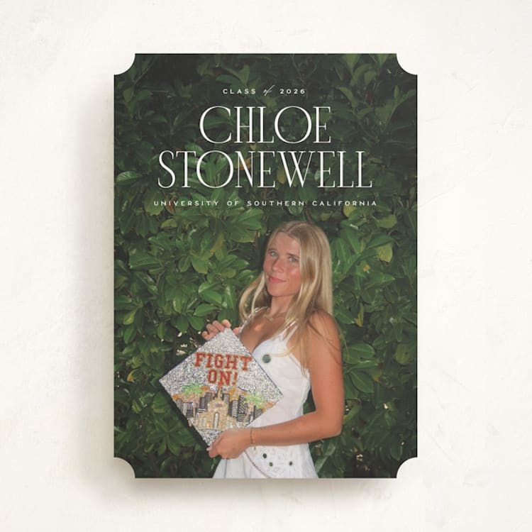 "Modern Serif" - Graduation Announcements in Snow by Ellen Schlegelmilch - Front