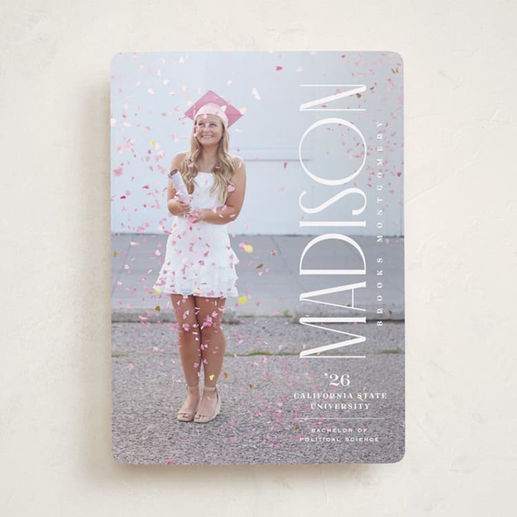 "Pillar" - Graduation Announcements in Snow by Owl and Toad - Front