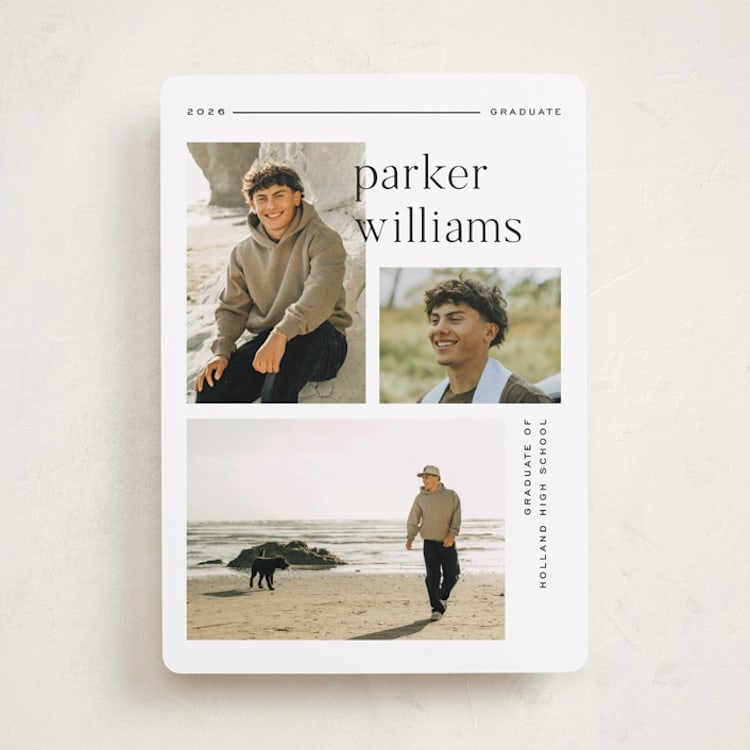 "Margins" - Graduation Announcements in Onyx by Pixel and Hank - Front