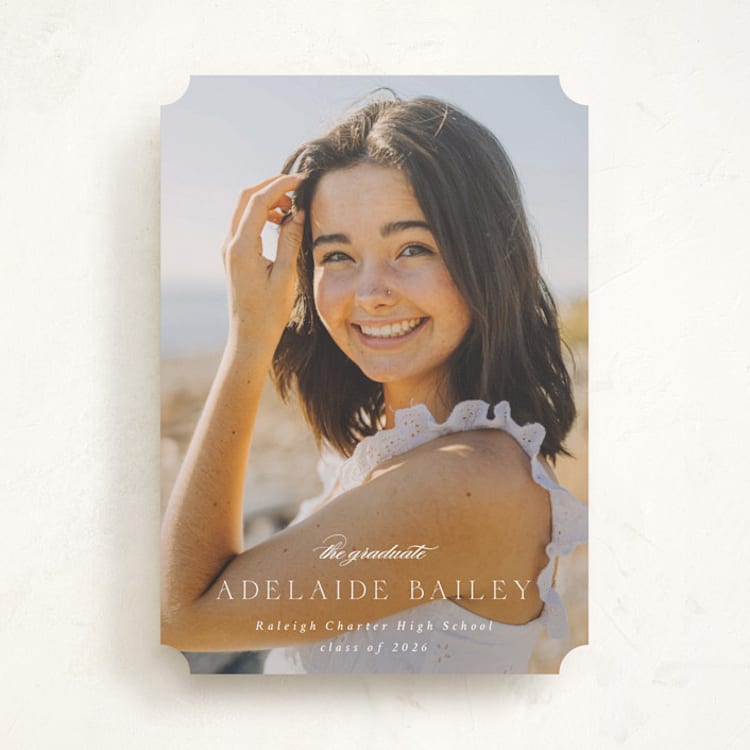 "Graceful" - Graduation Announcements in Cotton by Emily Sabol Goss - Front