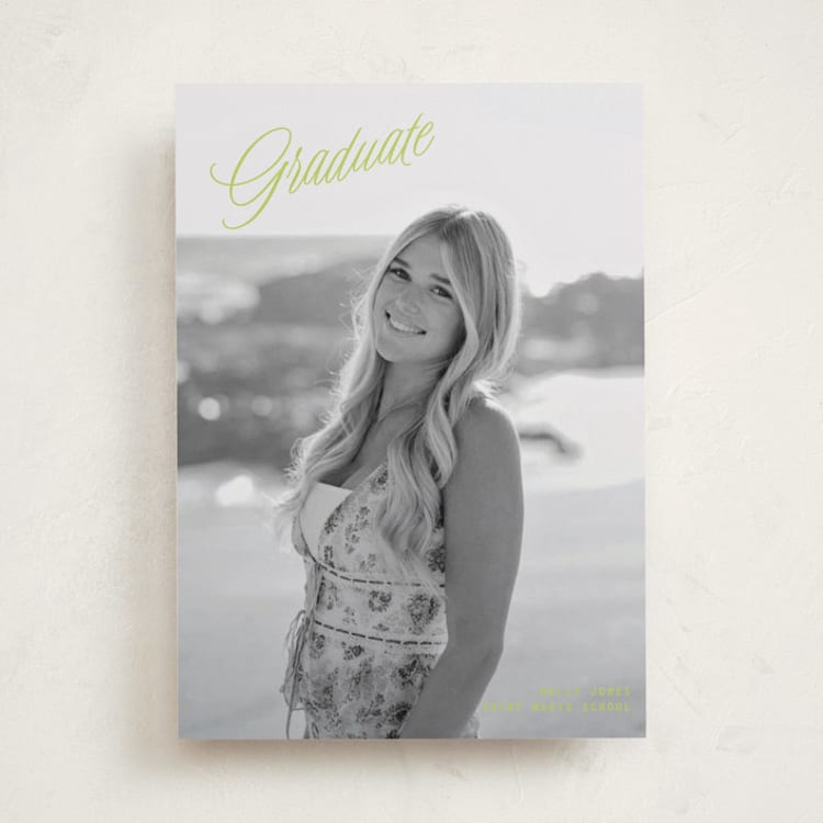 "neon vintage" - Graduation Announcements in Lime by JoAnn Jinks - Front