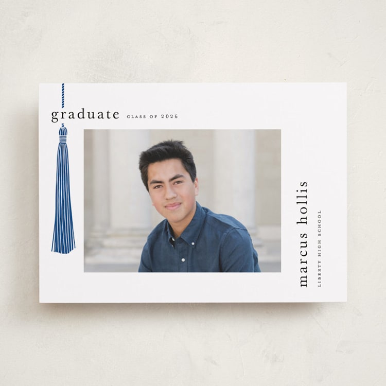 "Tassled" - Graduation Announcements in Cobalt by Ashlee Townsend - Front