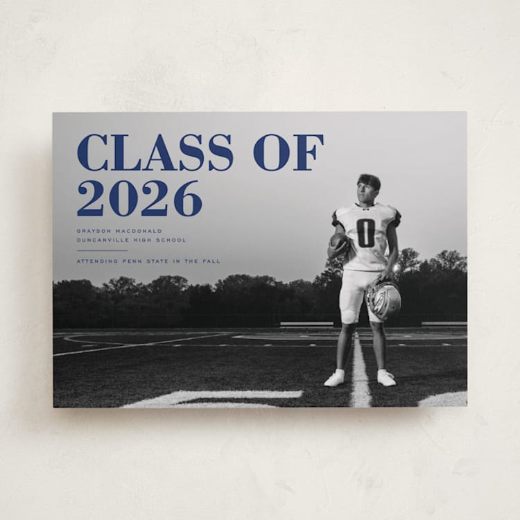 "Bold Headline" - Graduation Announcements in Midnight by Emily Sabol Goss - Front