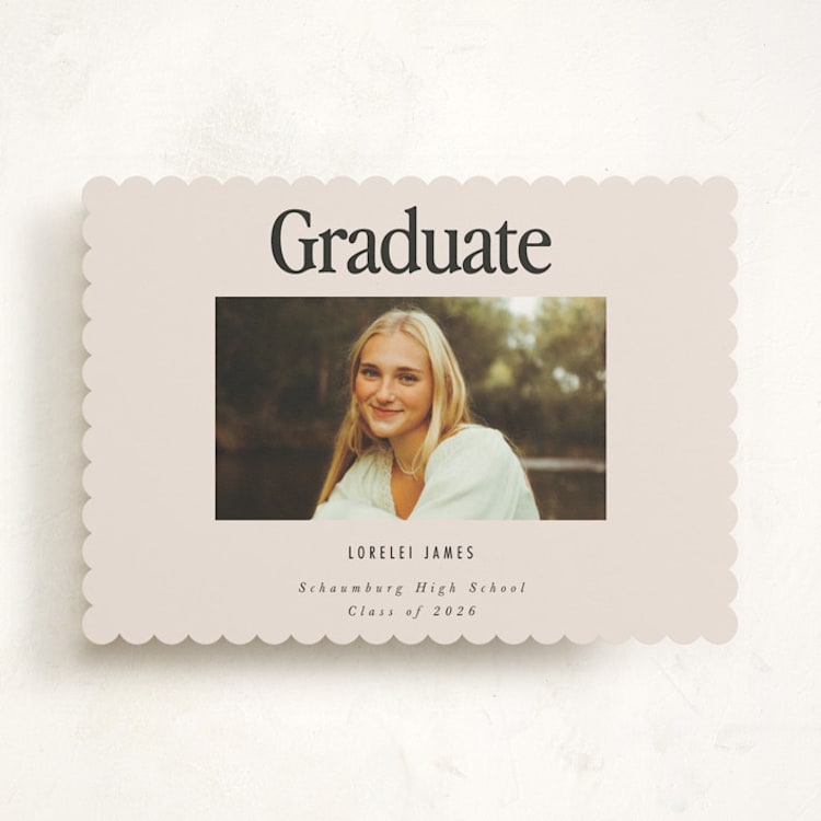 "Persistence" - Graduation Announcements in Cream by Nazia Hyder - Front