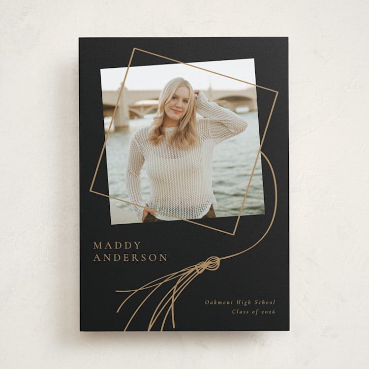 "Tassel Dance" - Graduation Announcements in Chalkboard by Beth Murphy - Front