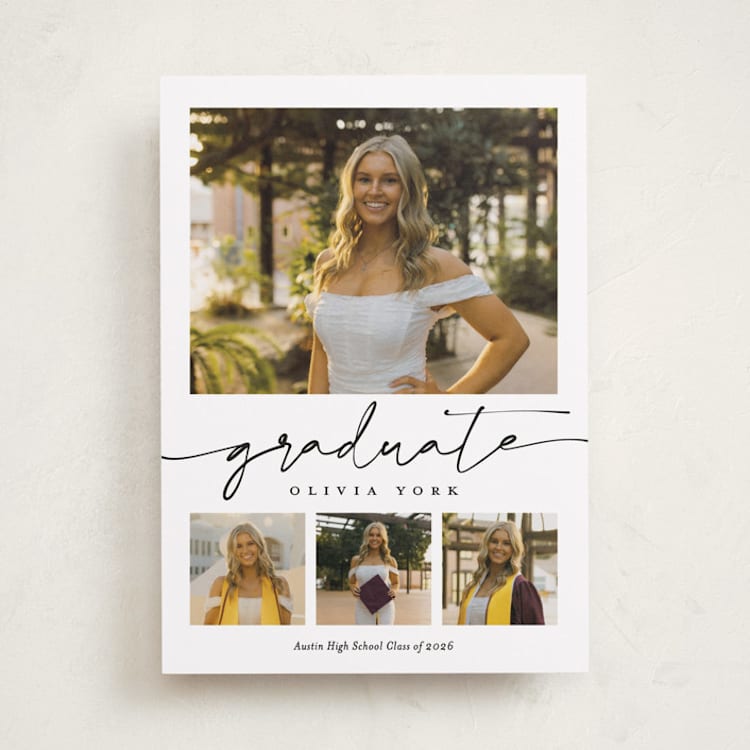"graduation gallery" - Graduation Announcements in Snow by Sarah Curry - Front