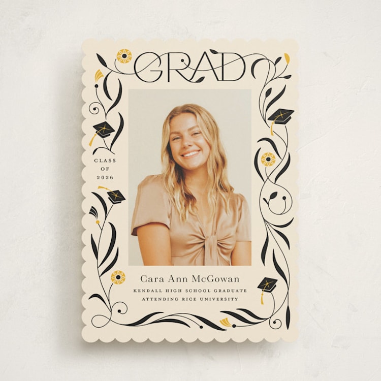 "Grad Florals" - Graduation Announcements in Cream by Morgan Ramberg - Front