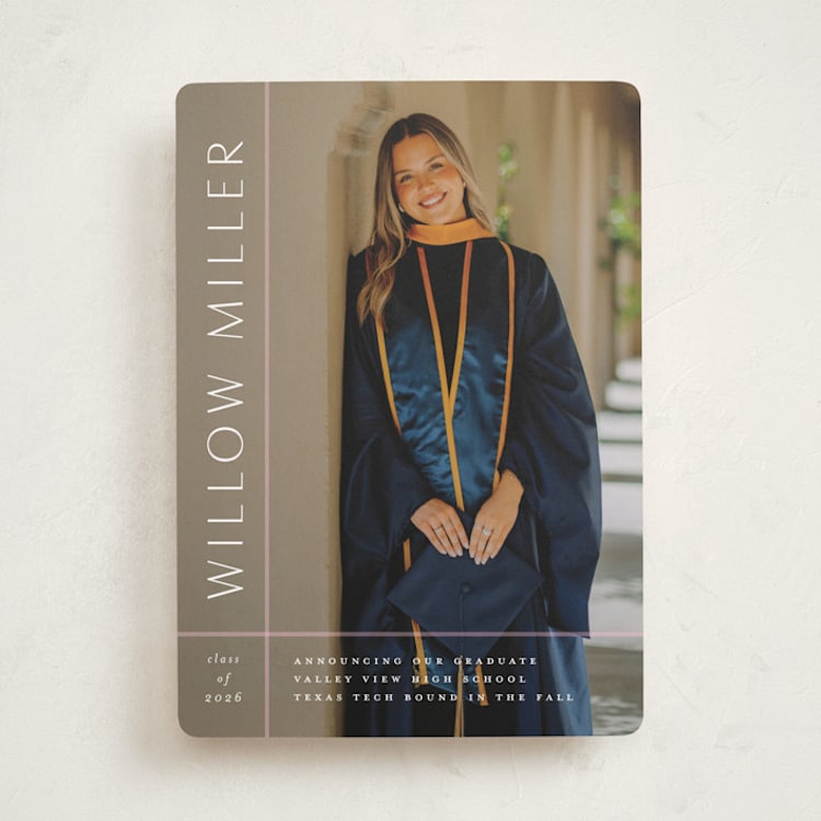 "Grids" - Graduation Announcements in Blush by Lauren Chism - Front