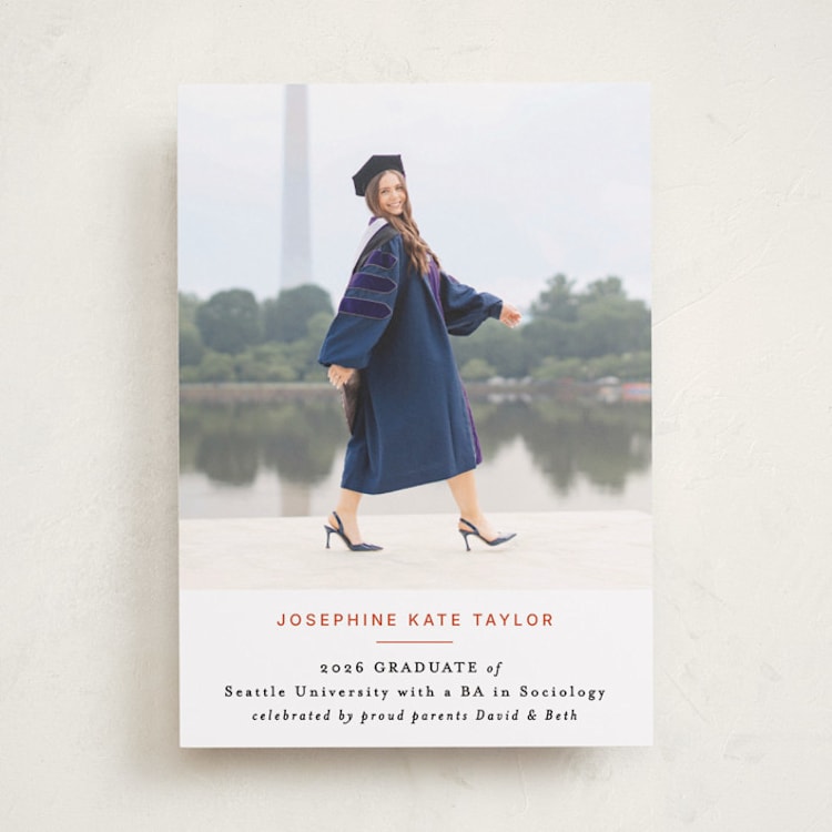 "Simply stated" - Graduation Announcements in Tangerine by Alethea and Ruth - Front