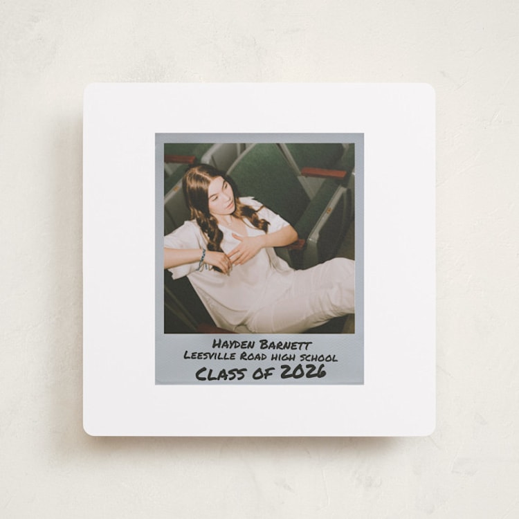 "Photo Snap + Penned Names" - Graduation Announcements in Noir by Cleghorn Creative - Front
