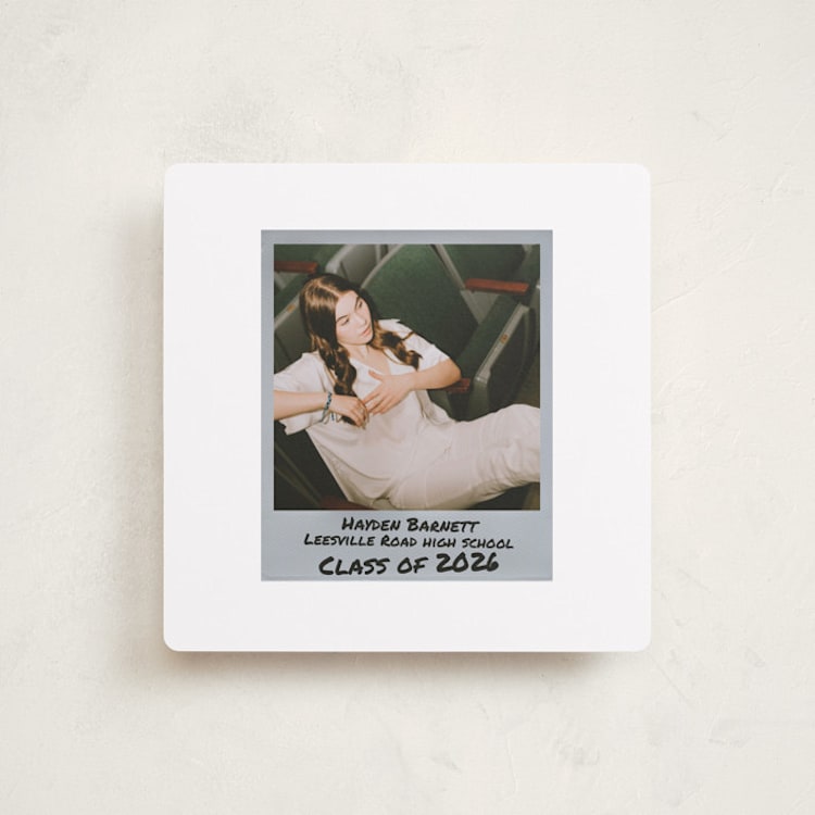"Photo Snap + Penned Names" - Graduation Announcements in Noir by Cleghorn Creative - Front