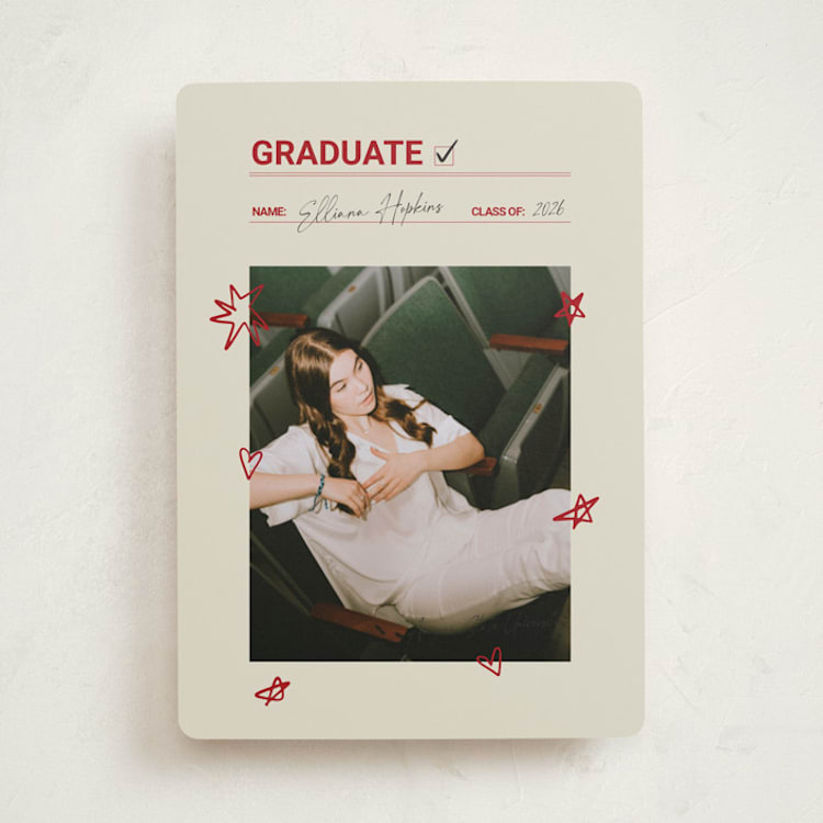 "Checklist Complete" - Graduation Announcements in Parchment by Zove Ahhh - Front