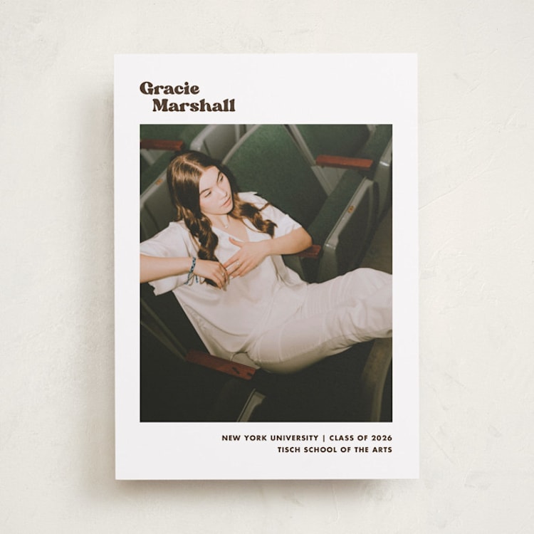 "Vinyl" - Graduation Announcements in Espresso by Megan Davis - Front