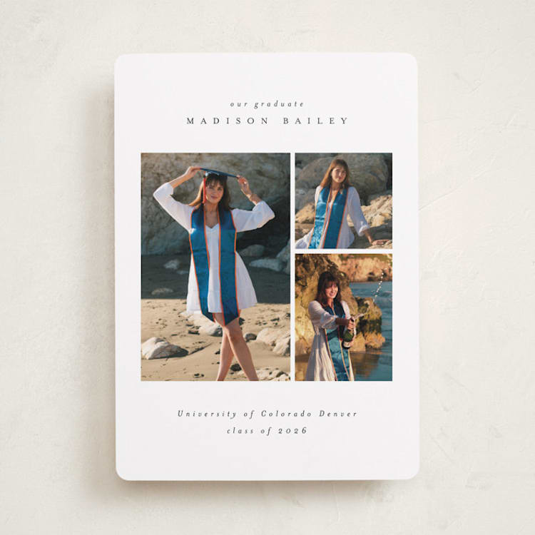 "Graduate Gallery" - Graduation Announcements in Snow by Emily Sabol Goss - Front