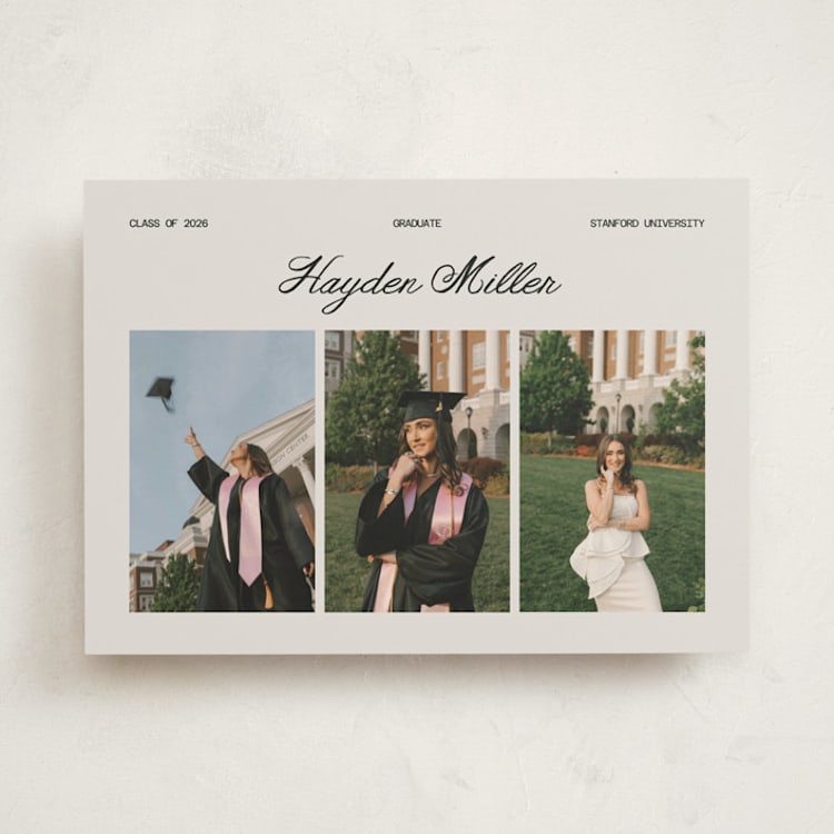 "Trio Gallery" - Graduation Announcements in Silk by Cass Loh - Front