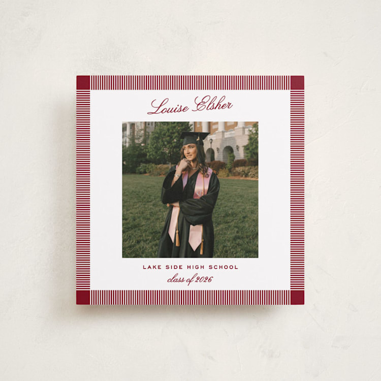 "Boxy" - Graduation Announcements in Crimson by Pati Cascino - Front