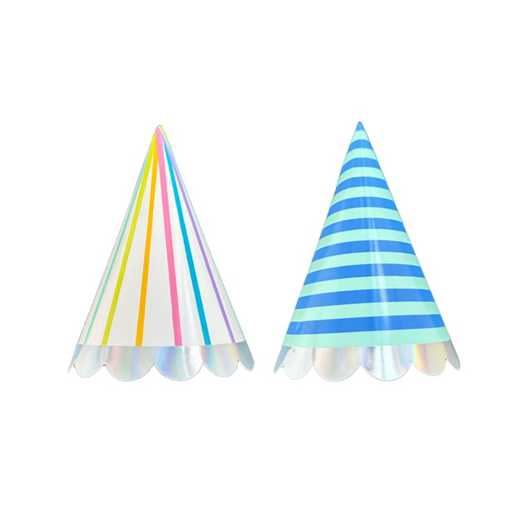 "It's A Birthday Party Hats - Set of 8" - Party Hats in multicolor by Jollity and Co