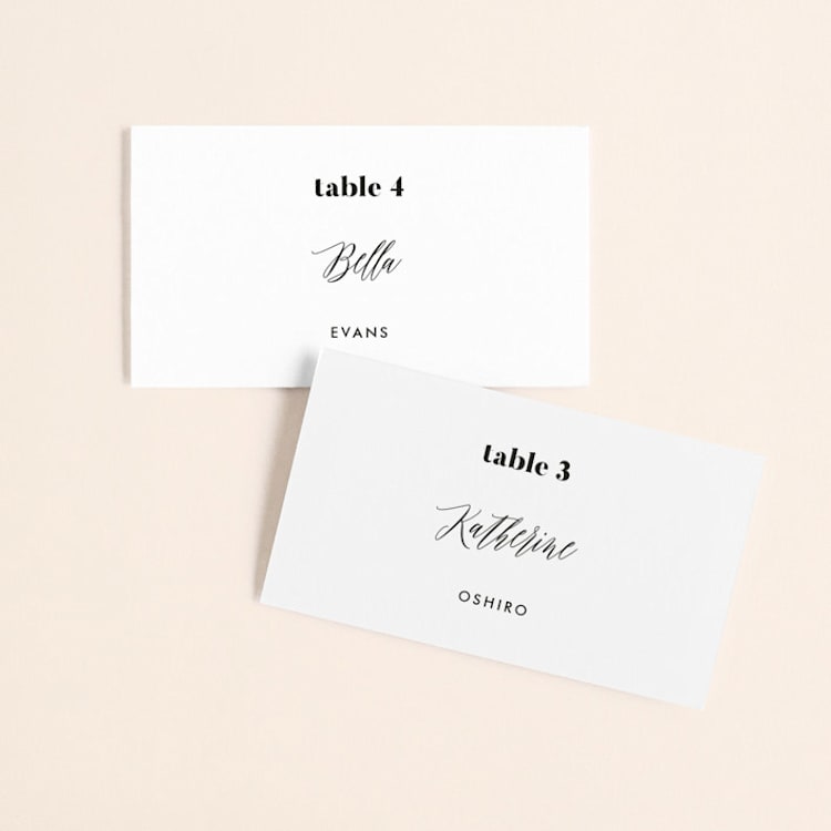"Nolita" - Place Cards in Silk by Annie Clark - Front