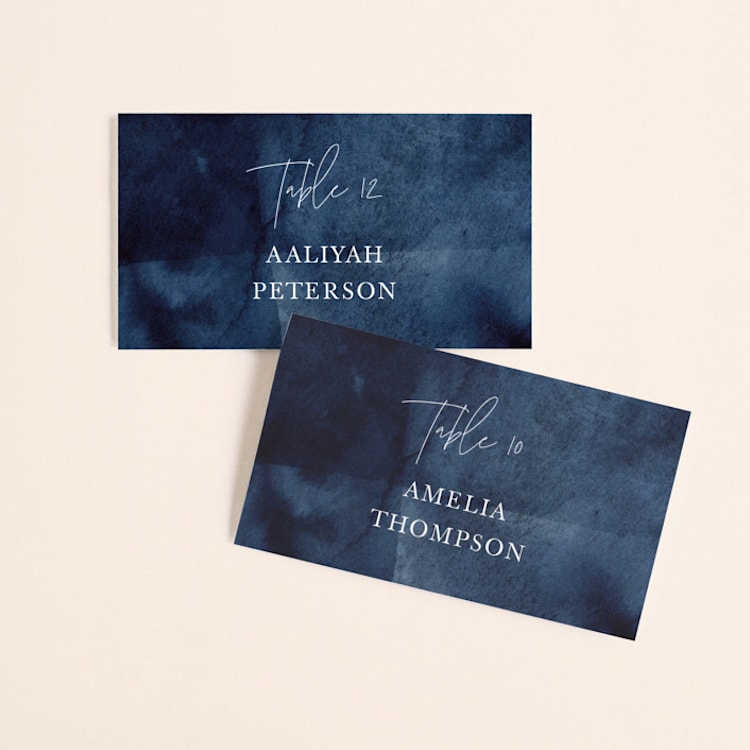 "Plain and Simple" - Place Cards in Sapphire by Chris Griffith - Front