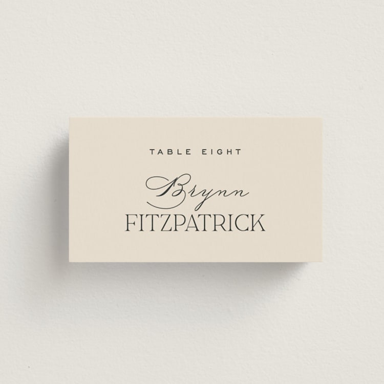 "Tendu" - Place Cards in Creme by Carly Reed Walker - Front