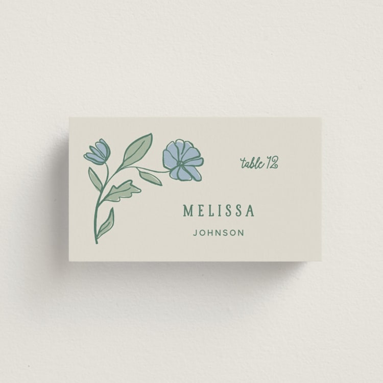 "Botanical" - Place Cards in Garden by Kelly Watkins - Front