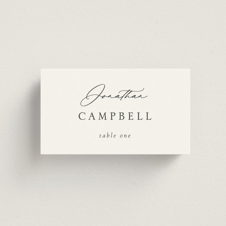 "Contemporary" - Place Cards in Cotton by Vanessa Doyle - Front