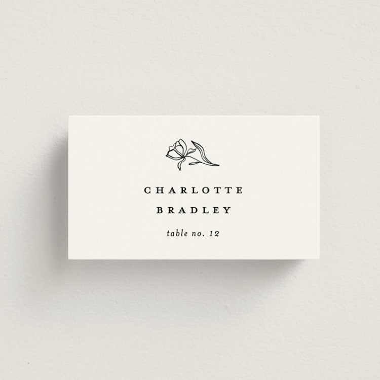 "Floral Cascade" - Place Cards in Alpine by Pixel and Hank - Front