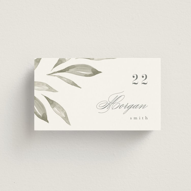 "Whispered Leaves" - Place Cards in Leaf by Kristie Kern - Front