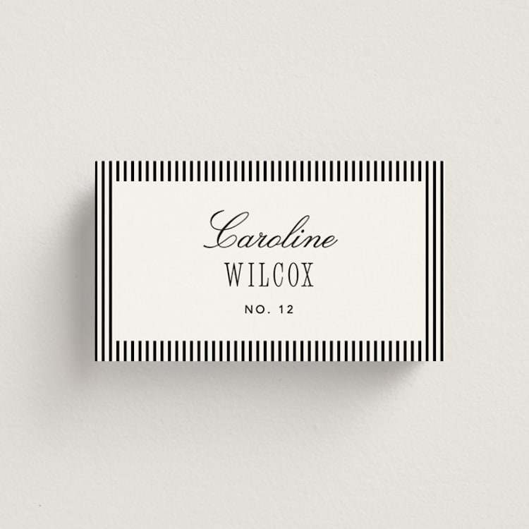 "Formal Minimalist" - Place Cards in Silk by Kelly Schmidt - Front