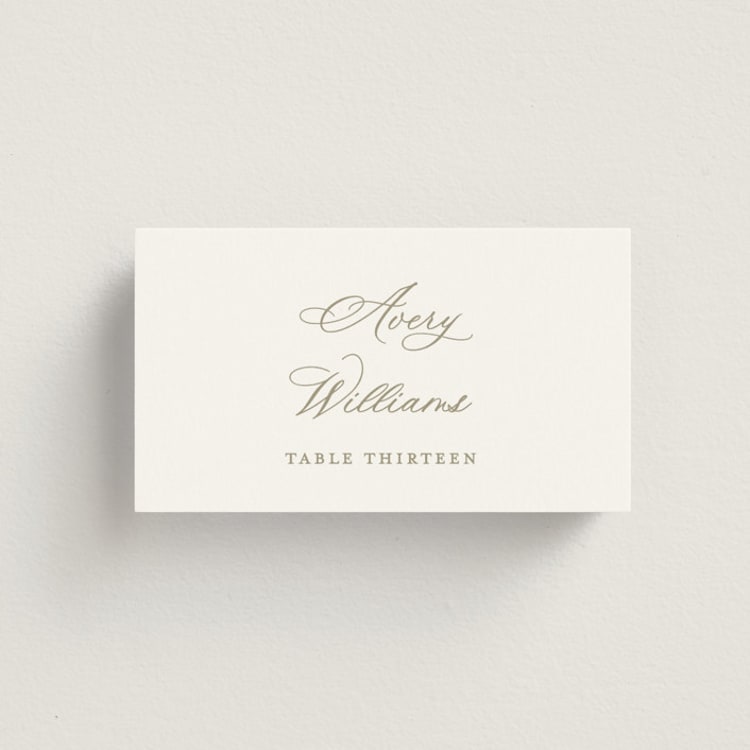 "Calia" - Place Cards in Paris Rain by Jennifer Postorino - Front