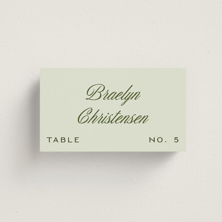 "Swoon" - Place Cards in Lemongrass by Sam Dubeau - Front
